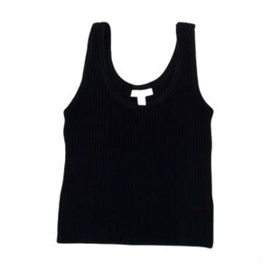 Topshop Black Ribbed Tank Top